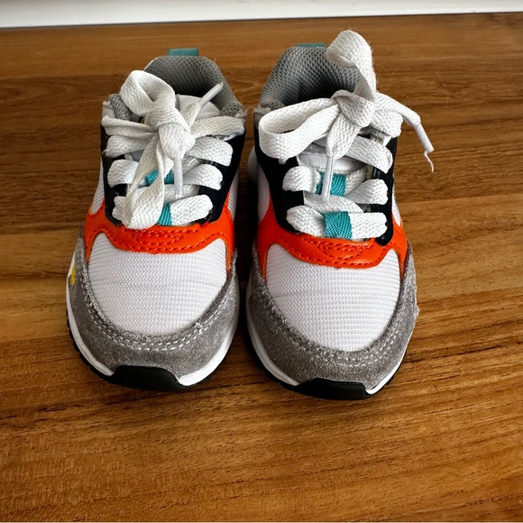 Champion Baby Toddler Size 7 White Orange Blue Retro Shoes Sneakers - Picture 3 of 9